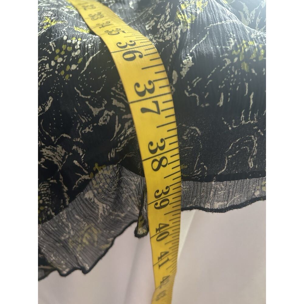 Nine West Silk Floral Baby Doll Dress Womens Size 14P Black Green Romantic NWT - Picture 9 of 9